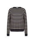 navy and ecru striped womens sweat
