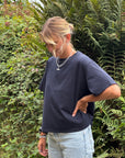 crew neck navy blue t shirt