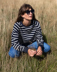Nancy Oversized Organic Cotton Navy/Ecru Breton Sweatshirt