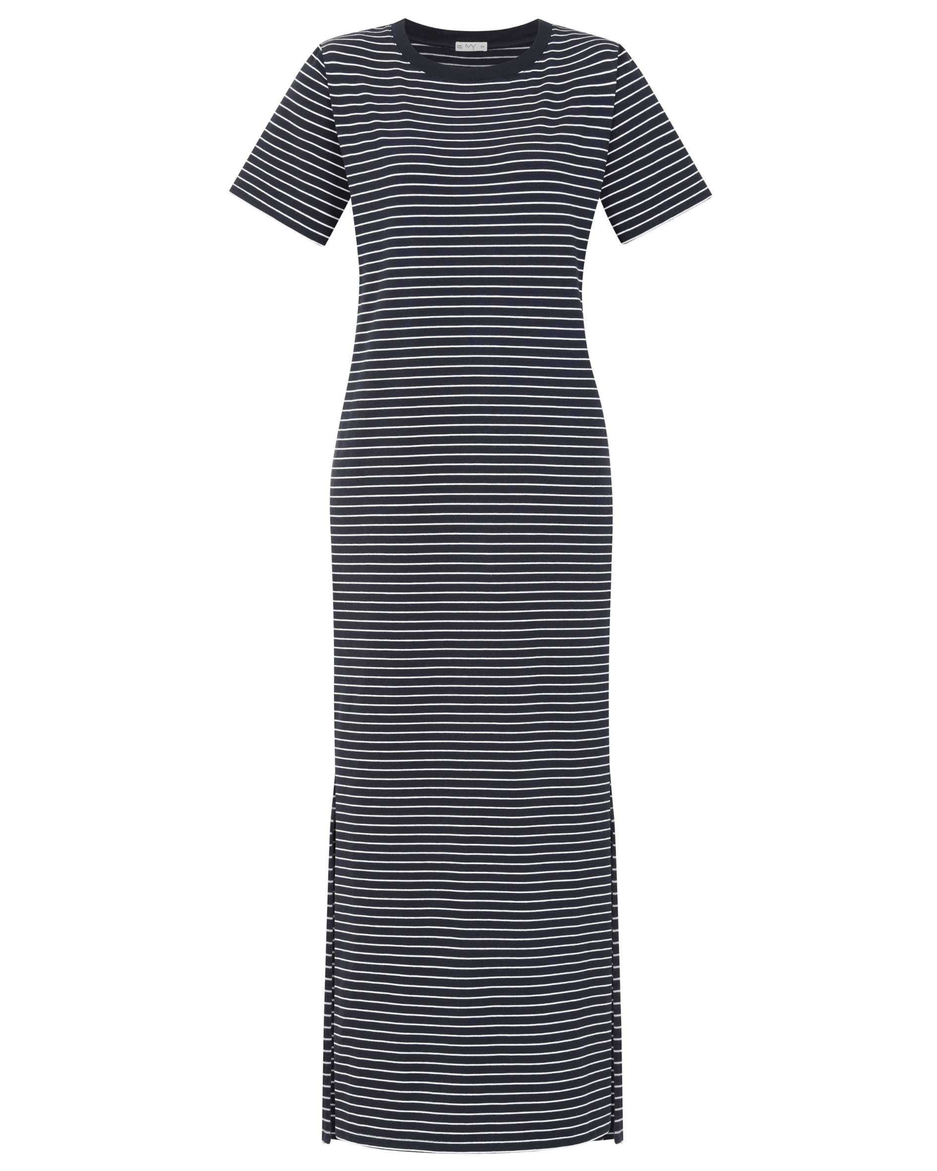 organic cotton t shirt dress with fine stripes