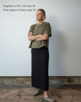 fitted black maxi skirt