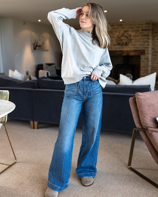 organic cotton grey marl sweatshirt