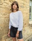 Maya Organic Cotton Navy Fine Stripe T-Shirt