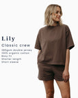 lily classic crew cotton brown t-shirt