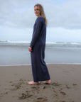 Lydia Luxe Rib Organic Cotton Navy Dress