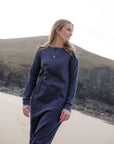Lydia Luxe Rib Organic Cotton Navy Dress