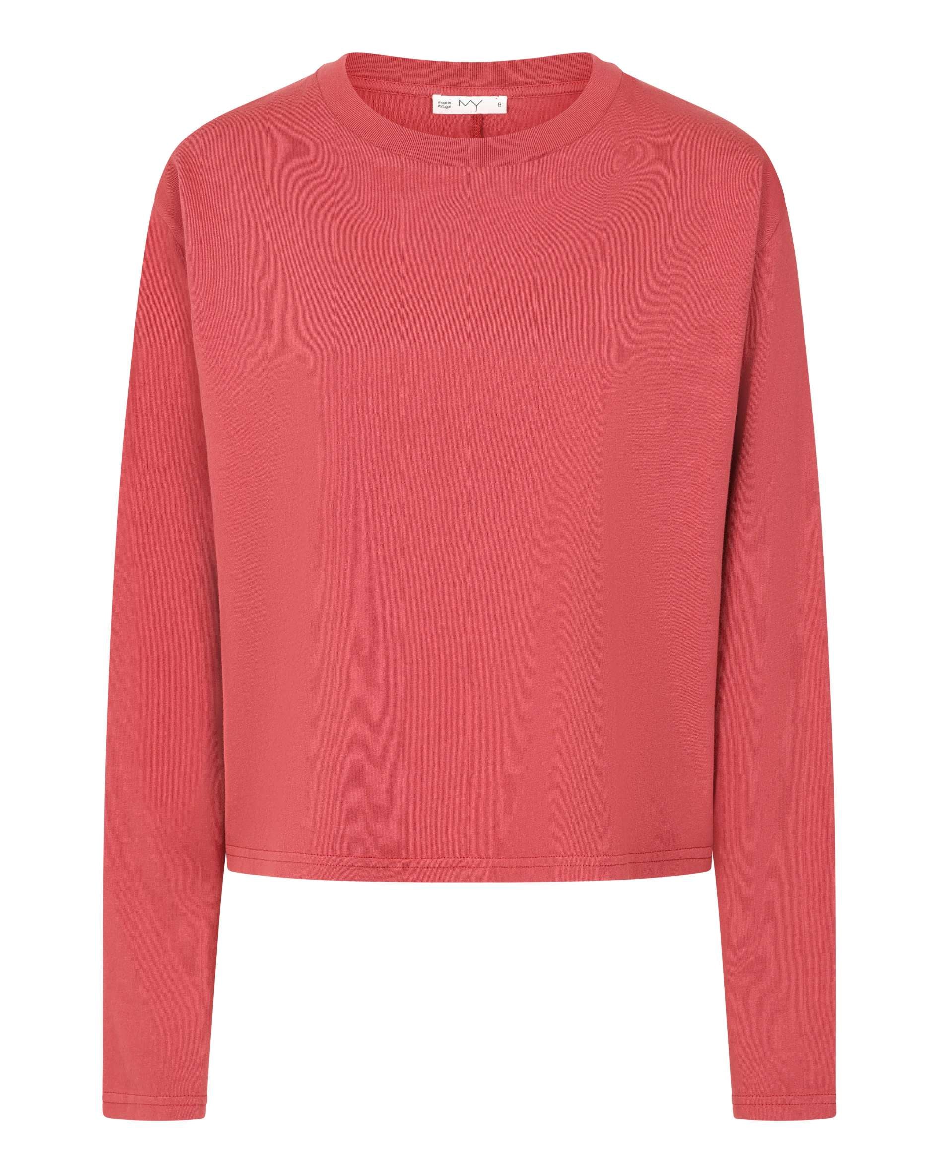 raspberry long sleeve t-shirt in organic cotton