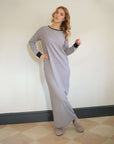 long striped dress in organic cotton