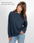 classic navy blue sweatshirt