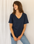 Dotty V Organic Cotton Navy T-Shirt