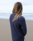 Lydia Luxe Rib Organic Cotton Navy Dress