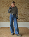black striped t shirt from ethical brand