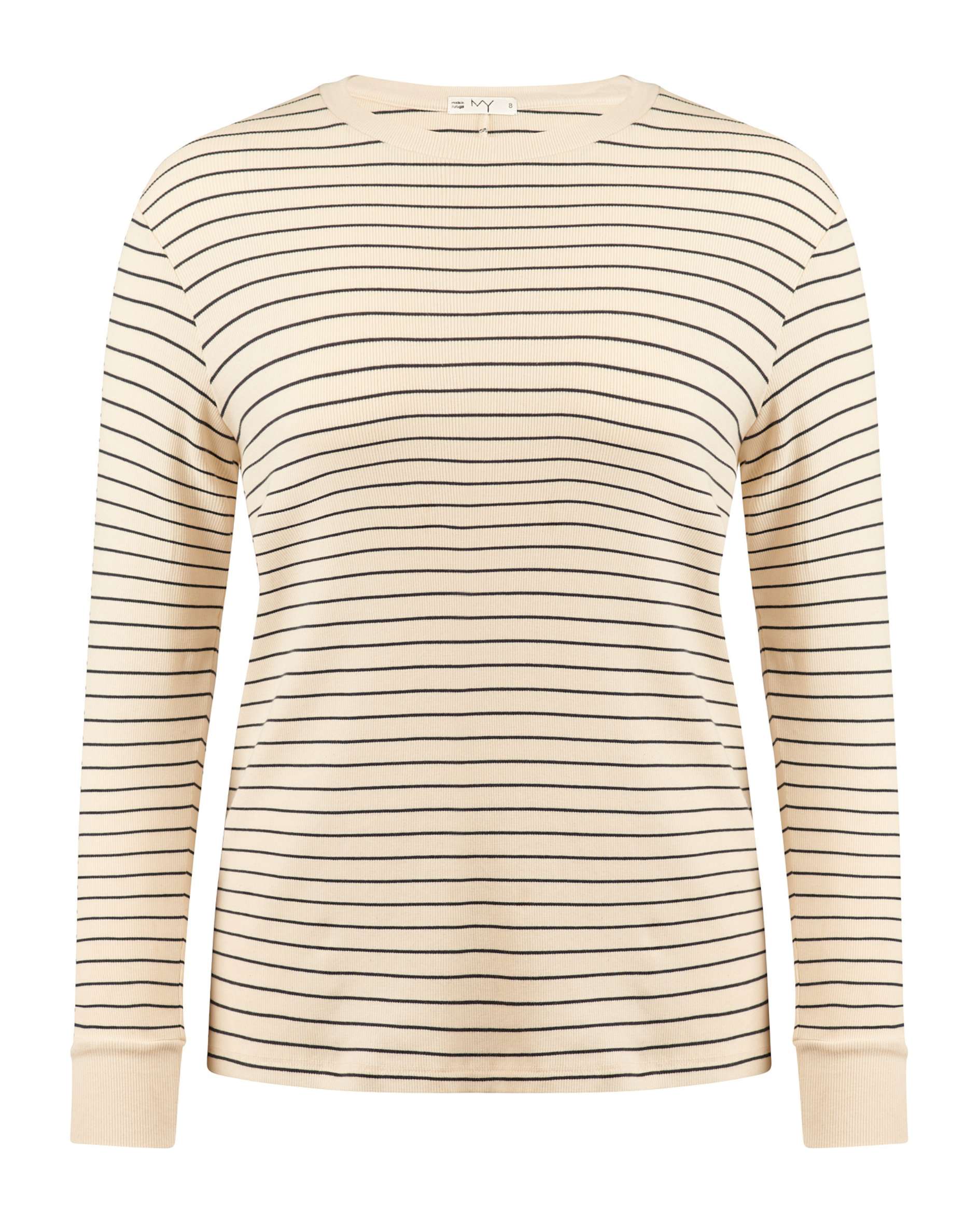 luxurious rib fabric long sleeved t shirt