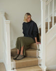 Claire Organic Cotton Dark Olive Skirt