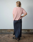 midaxi skirt in navy organic cotton