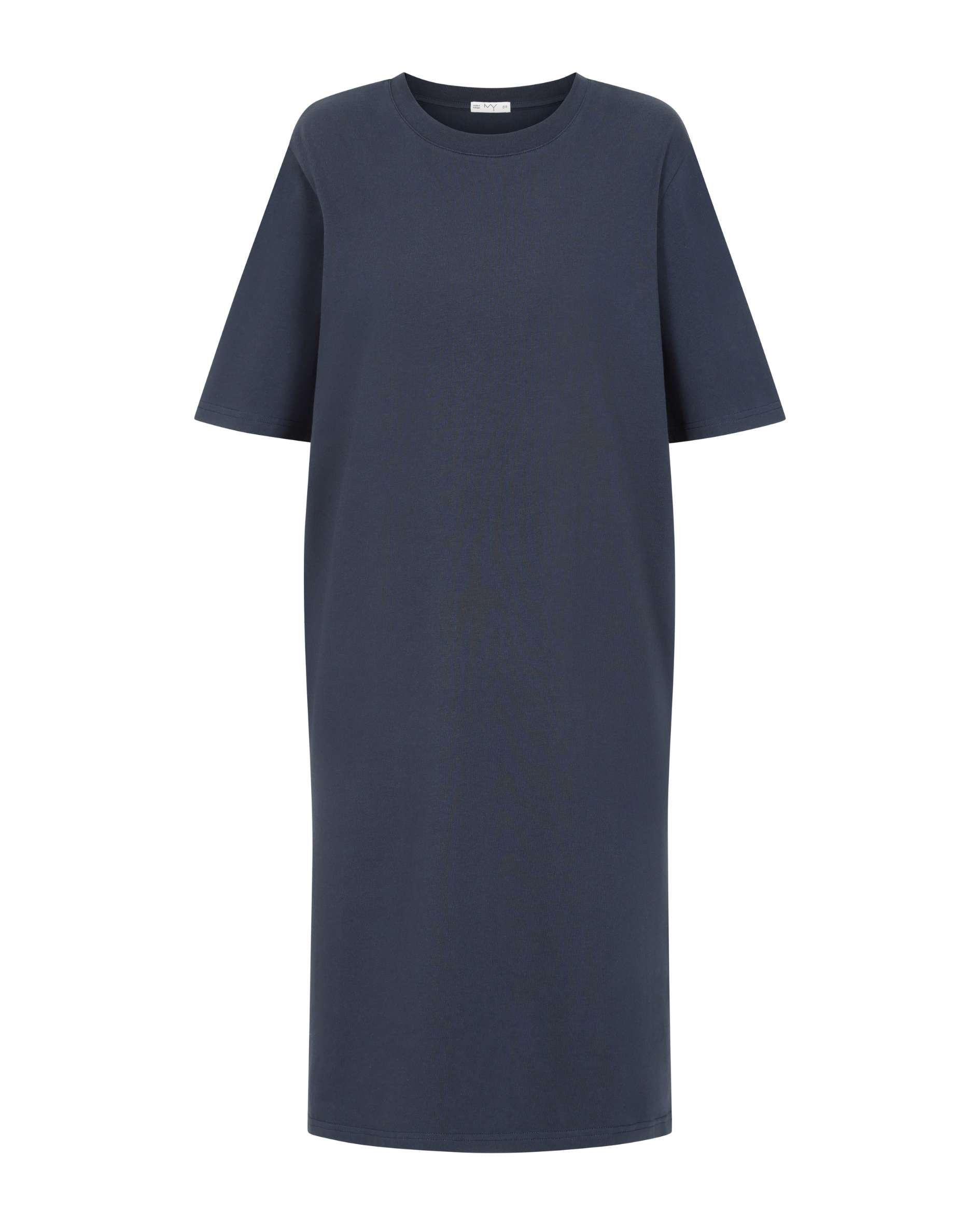 navy blue womens t shirt dress in organic cotton