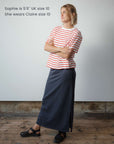 navy blue cotton skirt for women