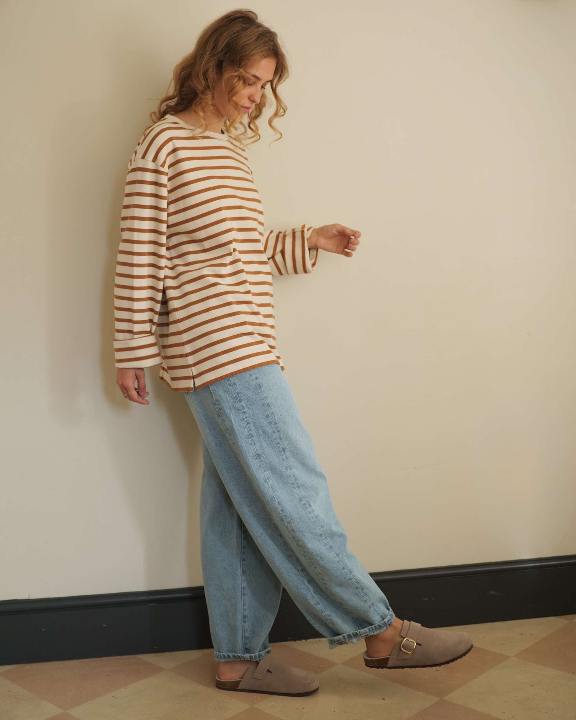 organic cotton breton sweatshirt with side splits