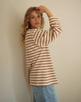 organic cotton breton with matching stripes at side seam