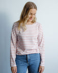 long sleeved pink stripe t shirt