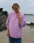 Connie Authentic Oversized Organic Cotton Violet Sweatshirt