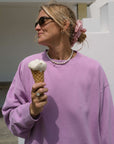 Connie Authentic Oversized Organic Cotton Violet Sweatshirt