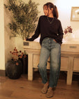 Nancy Oversized Organic Cotton Black Sweatshirt
