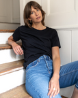 short sleeved black t shirt