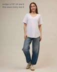 white v neck t shirt