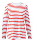 womens organic cotton long sleeve red breton