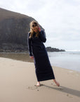 Lydia Luxe Rib Organic Cotton Navy Dress