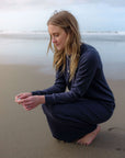 Lydia Luxe Rib Organic Cotton Navy Dress