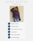 Orla Long Sleeve Midweight Organic Cotton Burgundy/Blue Stripe T-Shirt PRE-ORDER