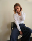 long sleeve v neck tee