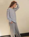 Sam Midweight Organic Cotton Navy Breton T-Shirt