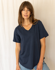 Dotty V Organic Cotton Navy T-Shirt