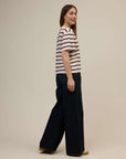 violet_and_ecru_striped_crew_neck_t-shirt