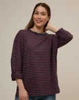 watermelon_and_navy_stripe_long_sleeve_organic_cotton_t-shirt_with_crew_neck