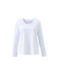 white long sleeved tee in organic cotton