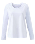white long sleeved tee in organic cotton