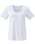 flattering scoop neck t shirt in white