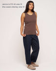 women's organic cotton rib brown vest
