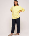 womens ribbed crew buttercup sweatshirt