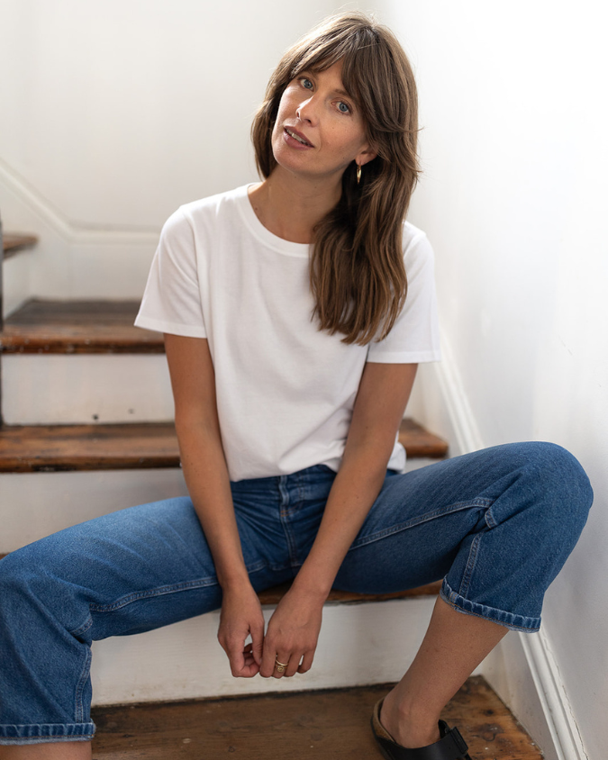 Mabel Women s Organic Cotton Crew Neck White Short Sleeve T Shirt Ivy Clothing