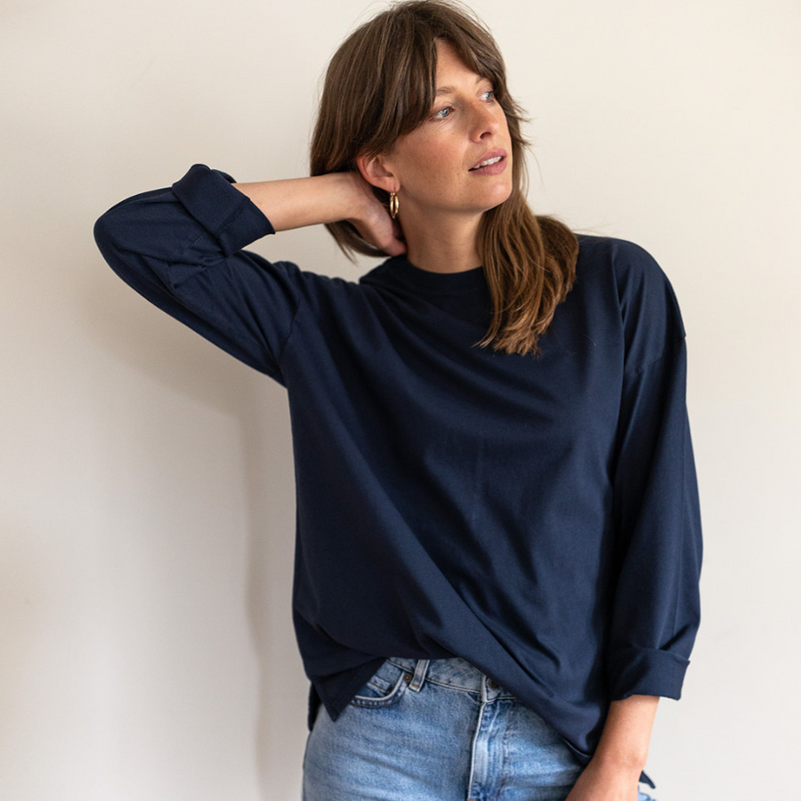 ORGANIC COTTON NAVY BLUE TEE