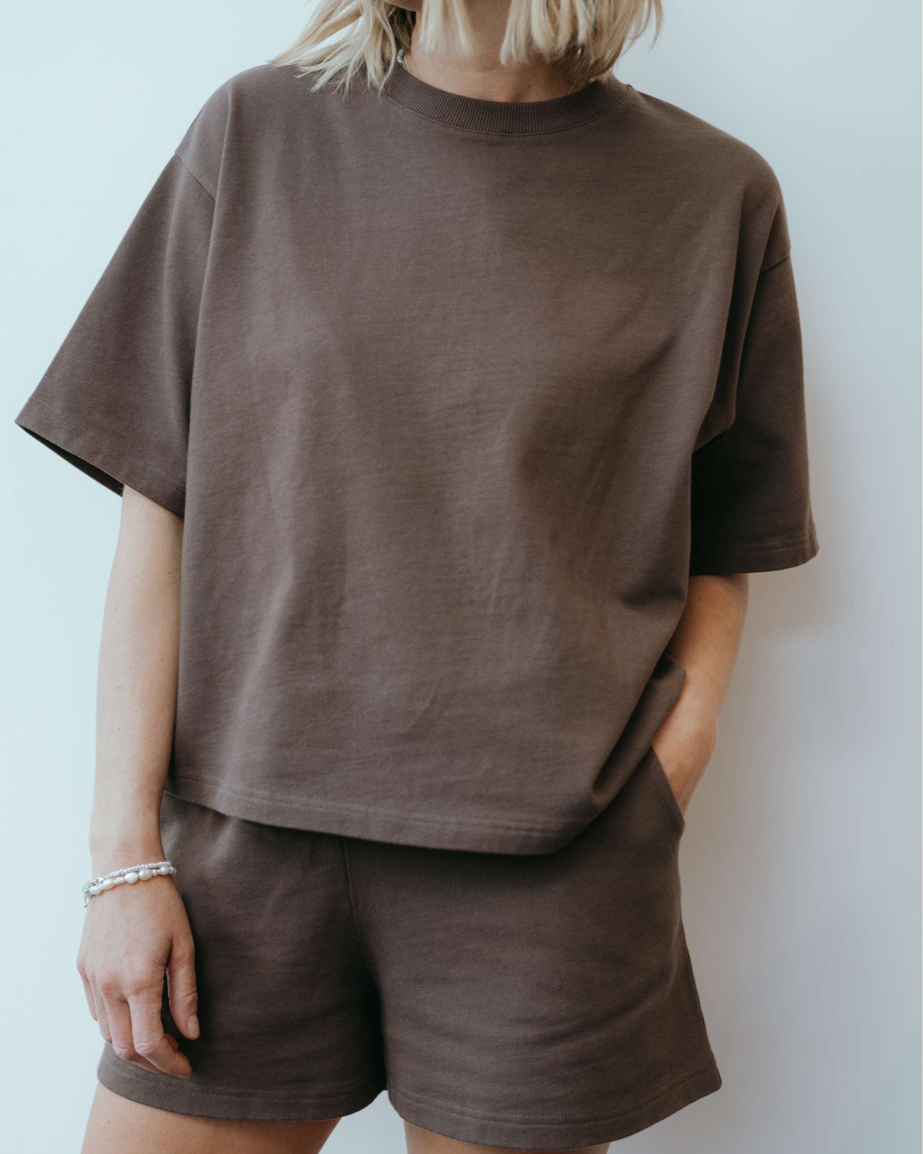 organic cotton boxy co-ord t-shirt set