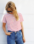 red breton tee shirt for women