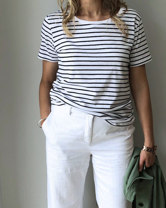 navy breton tee