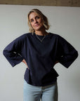 3_quarter_sleeve_organic_cotton_top_in_navy