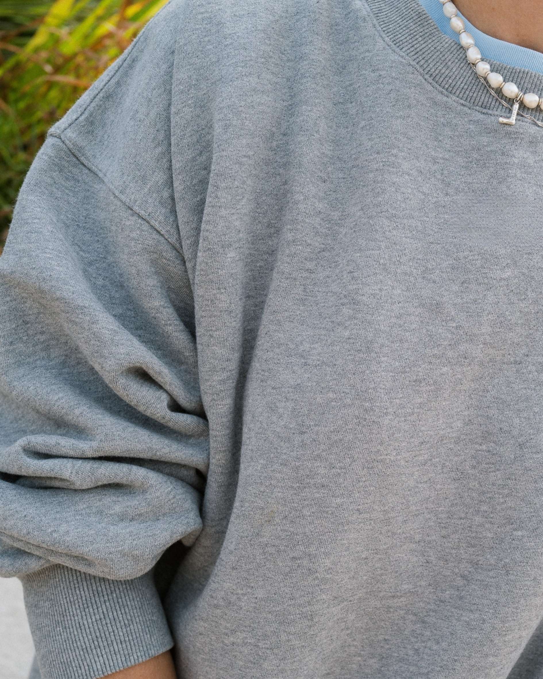 Connie Authentic Oversized Organic Cotton Grey Marl Sweatshirt